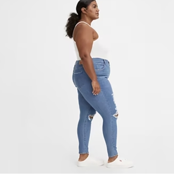 New Levi's 720 high rise skinny denim distressed jeans Plus Size NWT Sz 22W - Picture 2 of 12